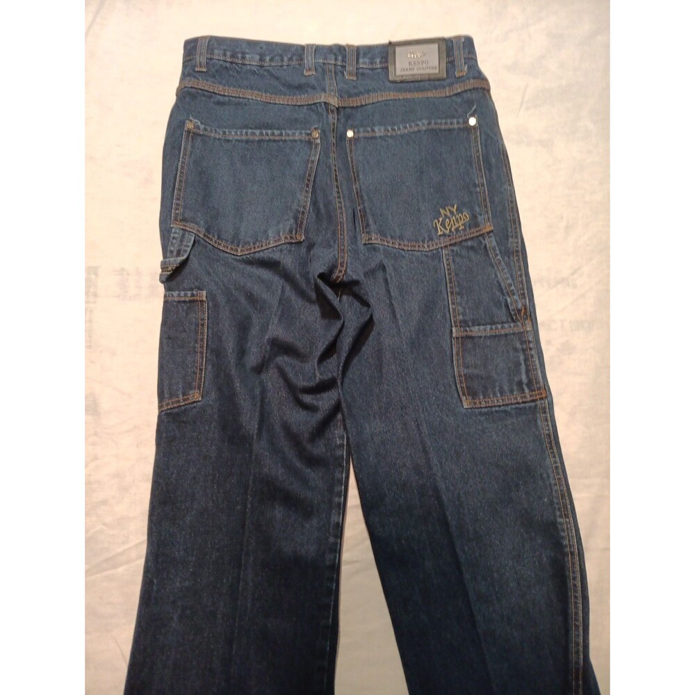 Vntg Kenpo Carpenter Denim Jeans Men's Size 34x32 (32x31) Israel Made Y2K - Picture 2 of 7